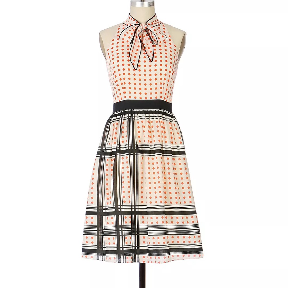 Anthropologie Maeve Archival Star Turn Polka Dot Dress, Size 12